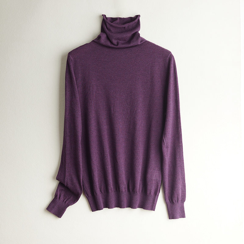 Damen-Strickpullover aus Seide, Stehkragen