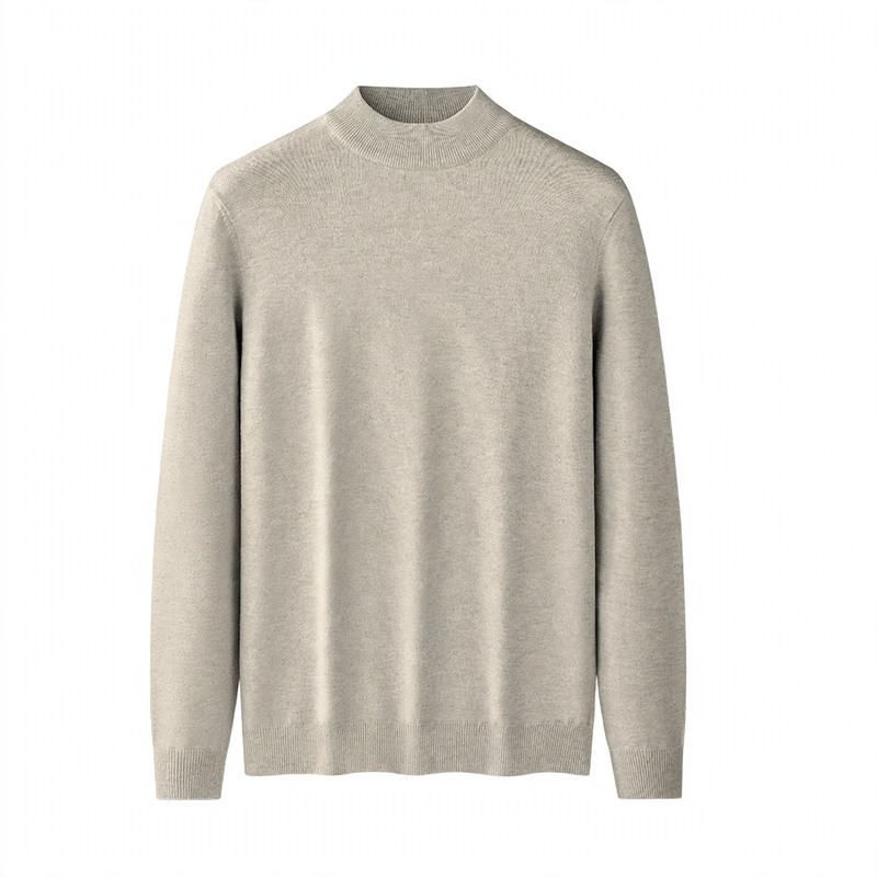 Herren-Woll-Modal-Pullover mit Stehkragen