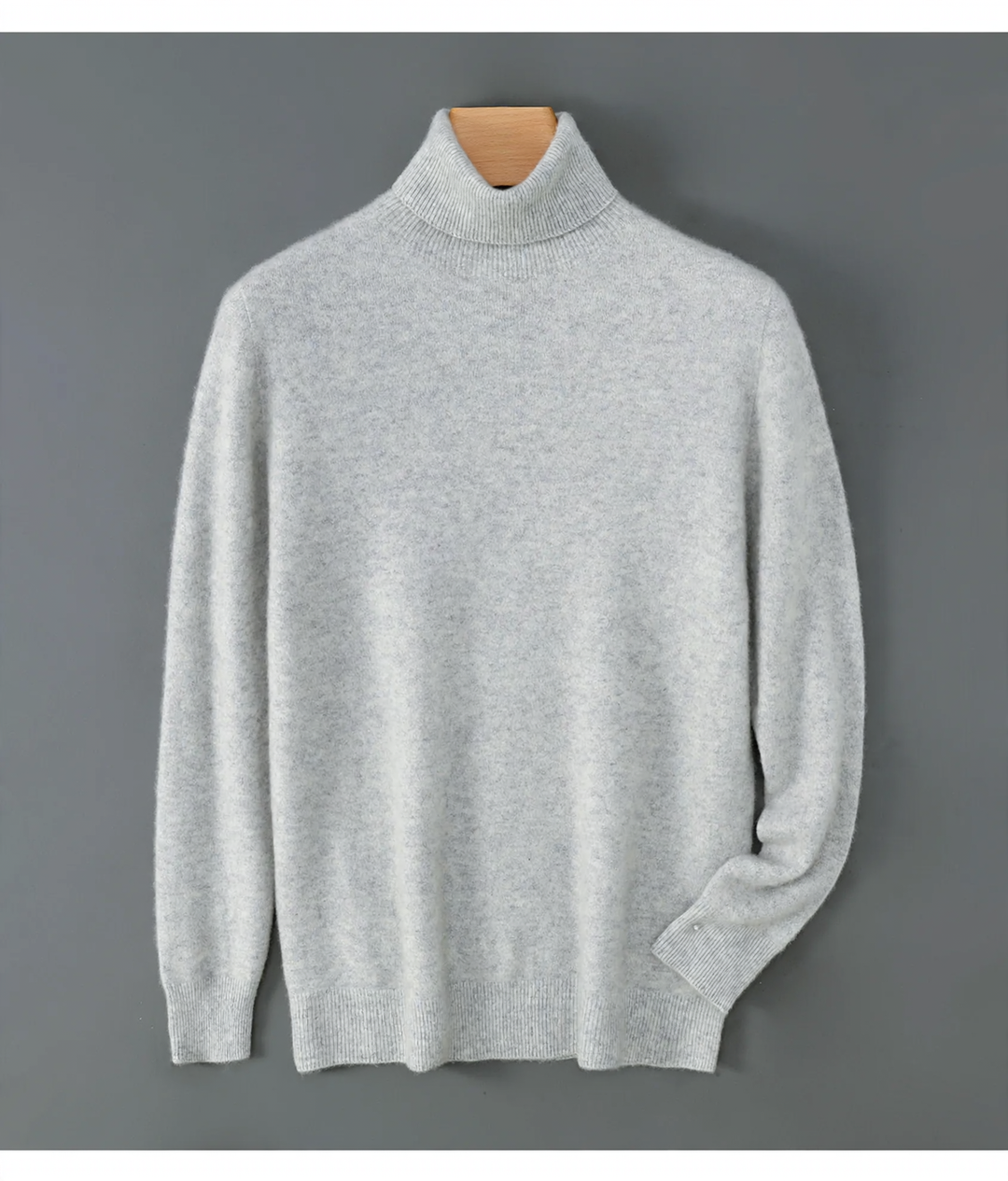 Herren-Wollpullover, Rollkragen, lockere Passform