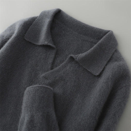 Herren-Wollpullover mit Kragen, Business-Casual