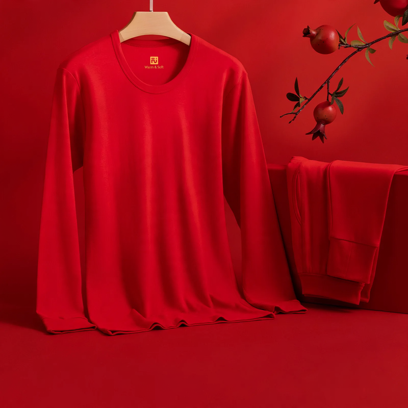 Baumwoll-Thermounterwäsche-Set mit Blumenmuster