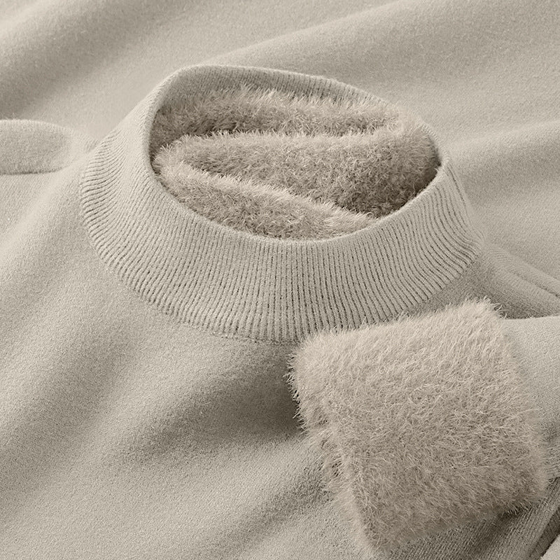 Herren-Pullover mit Stehkragen aus Modal-Wollmischung