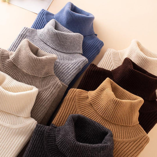 Damen-Rollkragenpullover, gestrickt, schmale Passform