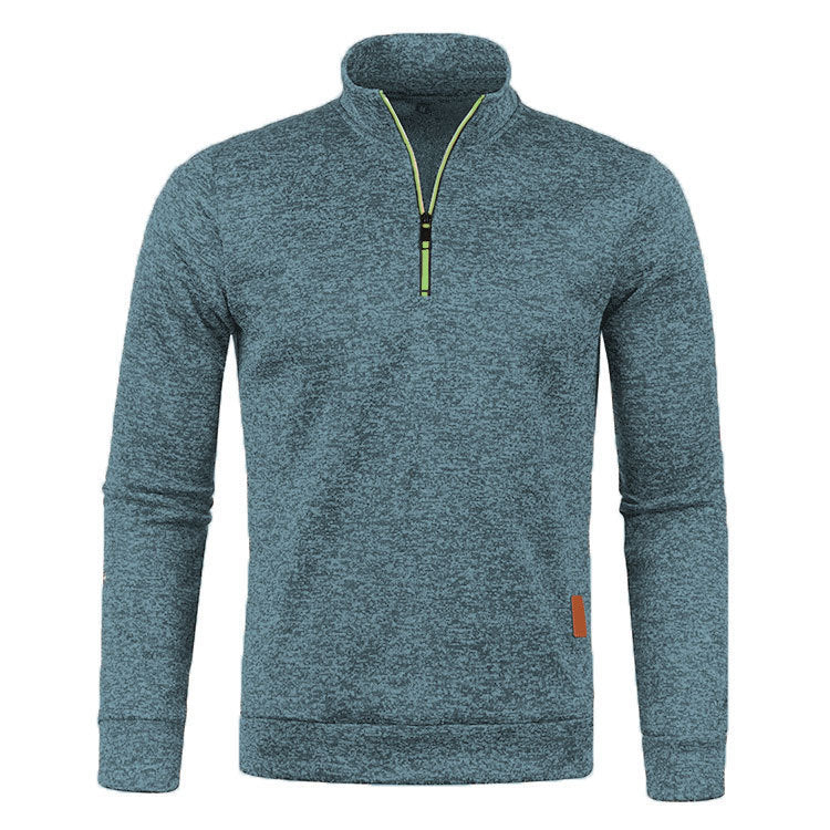 Herren-Strickpullover mit Stehkragen und Reißverschluss