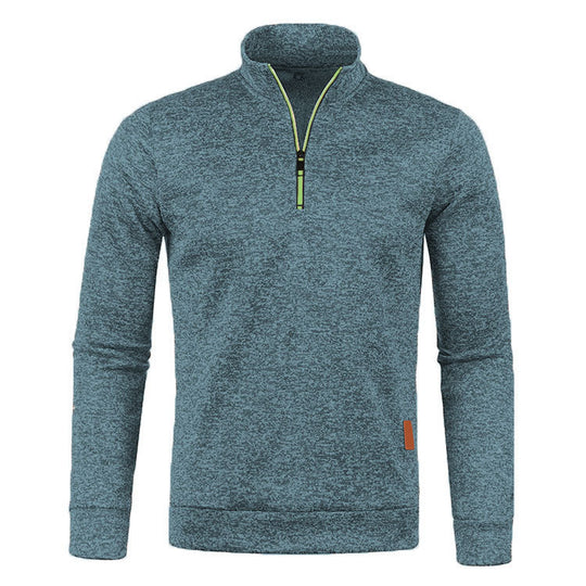 Herren-Strickpullover mit Stehkragen und Reißverschluss