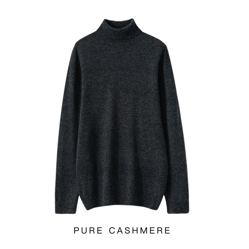 Herren-Rollkragenpullover aus reiner Wolle, Strick