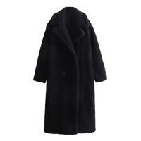 Fleece Mantel lang Schwarz