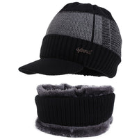 Mütze Halstuch Set Schwarz