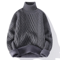 Grau Rollkragen Fleece