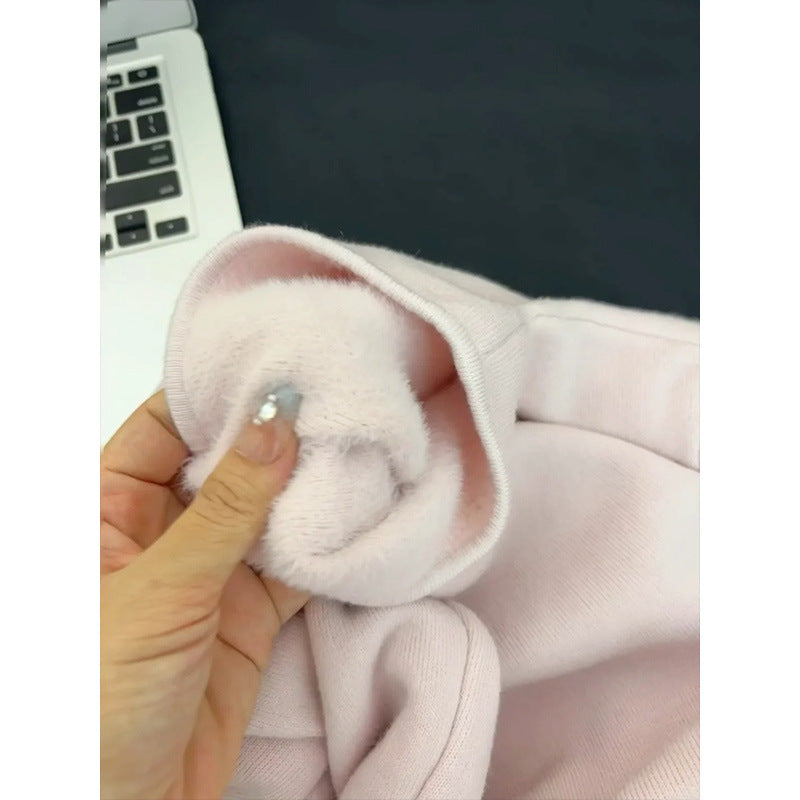 Schlichter Damen-Pullover mit Stehkragen, gefüttert
