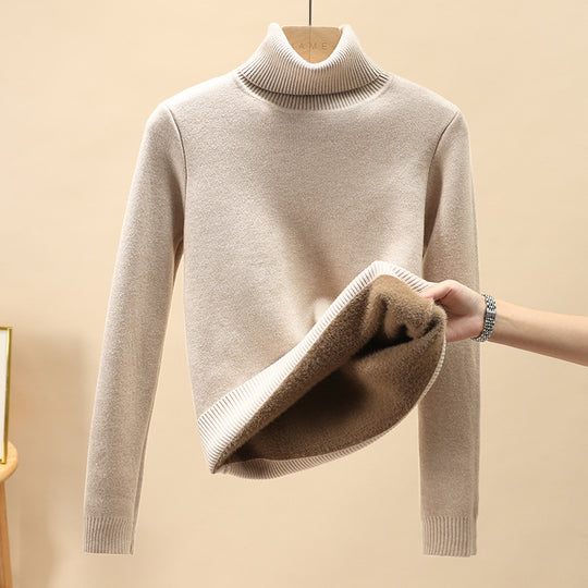 Herren-Rollkragenpullover, gefüttert, warm