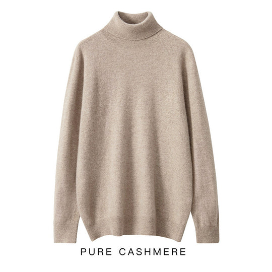 Herren-Rollkragenpullover aus reiner Wolle, Strick