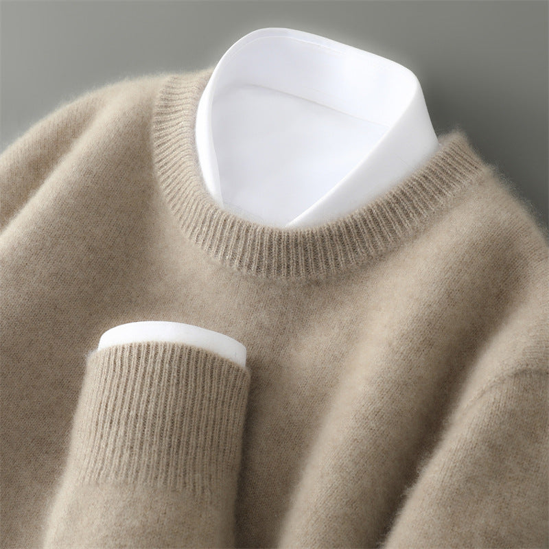 Herren-Wollpullover mit Stehkragen