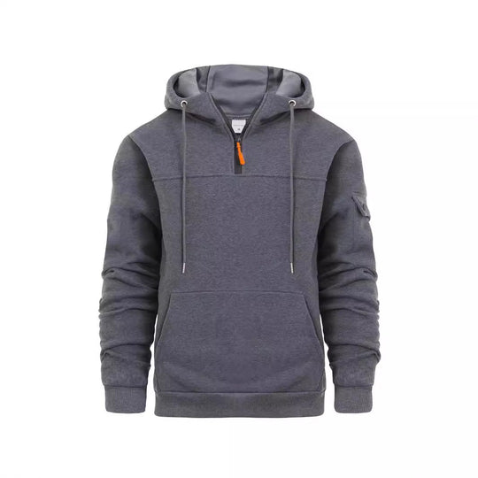 Lässiger Kapuzenpullover mit Halbreißverschluss
