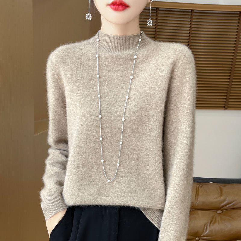 Damen-Wollpullover, nahtlos, 100% Wolle