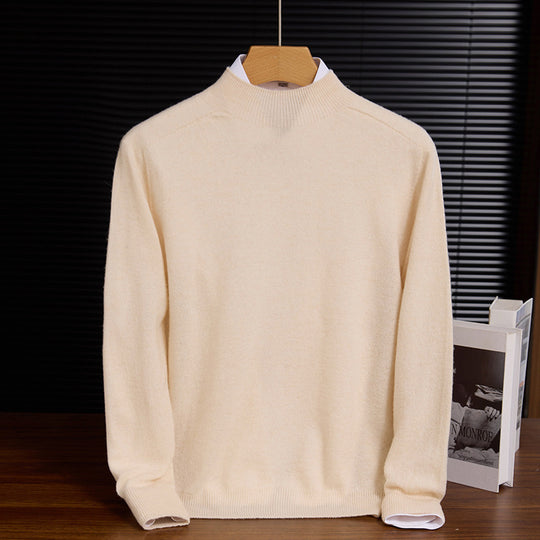 Herren-Strickpullover aus Wolle, Stehkragen