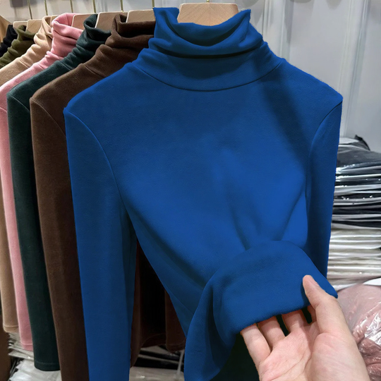 Damen-Langarmshirt mit Stehkragen, gefüttert