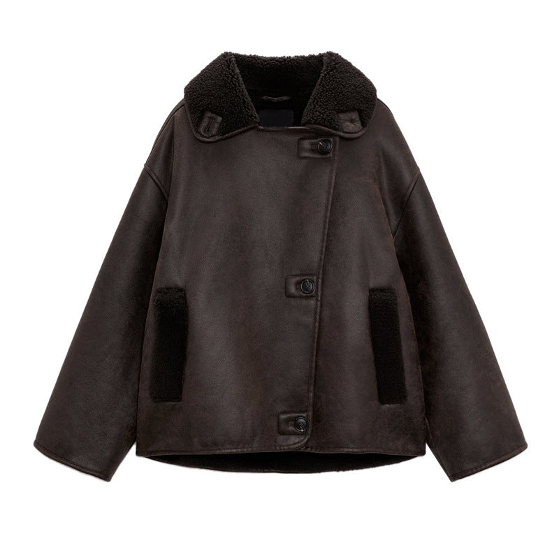 Vintage-Wendejacke mit Lammfleece-Optik