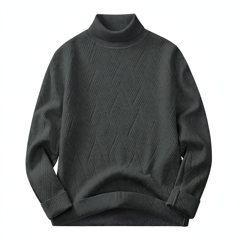 Herren-Rollkragenpullover, gefüttert, warm