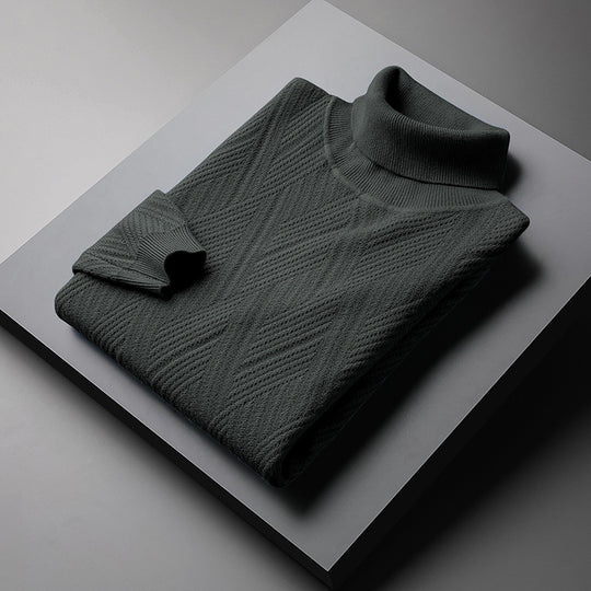 Herren-Rollkragenpullover, gefüttert, warm