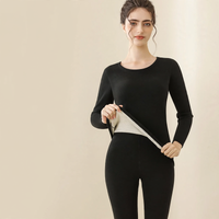 Damen Schwarz Kaschmir-Seide-Set