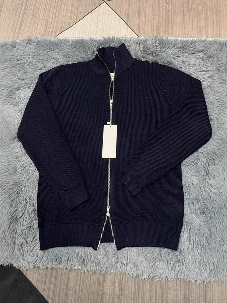 Unisex-Strickjacke mit Rollkragen und Doppelreißverschluss