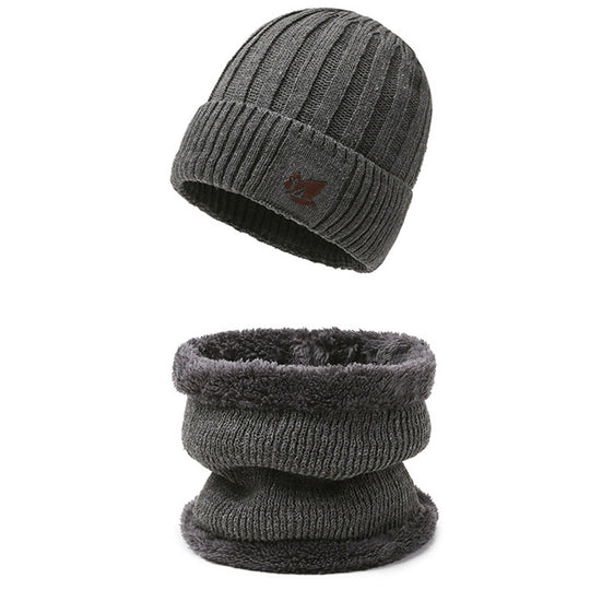 Strickmütze und Nackenschutz Set, gefüttert, für Herren