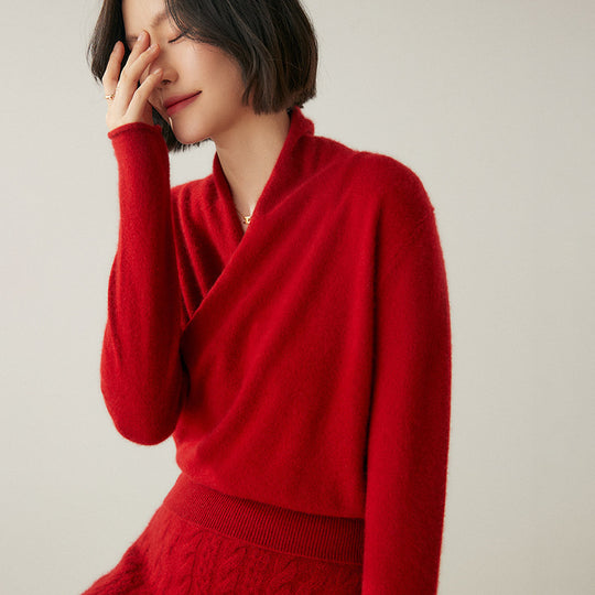 Damen-Strickpullover mit V-Ausschnitt