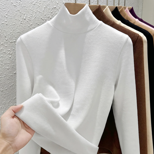 Damen-Langarm-Unterziehshirt mit Stehkragen