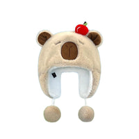 M207 Capybara Plüschmütze Weiß