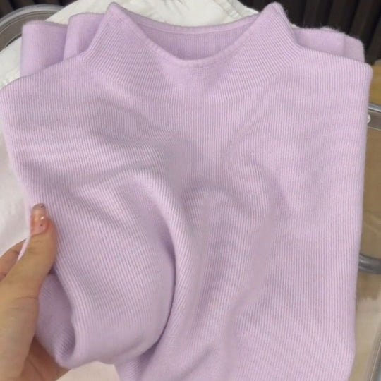 Damen-Strickpullover mit Stehkragen