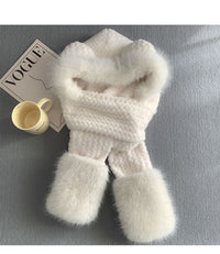 Weiß Mütze Schal Handschuhe