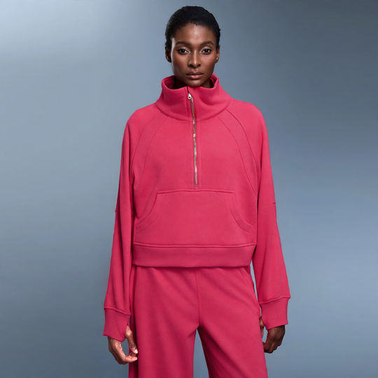 Damen-Sweatshirt mit Stehkragen, Reißverschluss und Futter