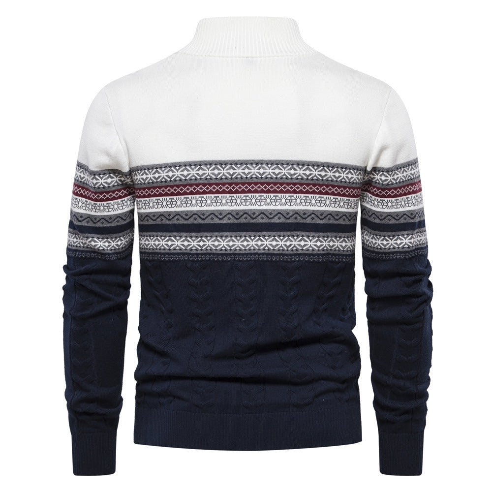 Moderner Herren-Strickpullover mit Stehkragen