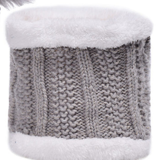 Strickmütze und Schal Set, gefüttert, für Herbst und Winter