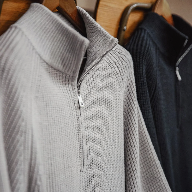 Herren-Strickpullover im Vintage-Stil mit Reißverschluss