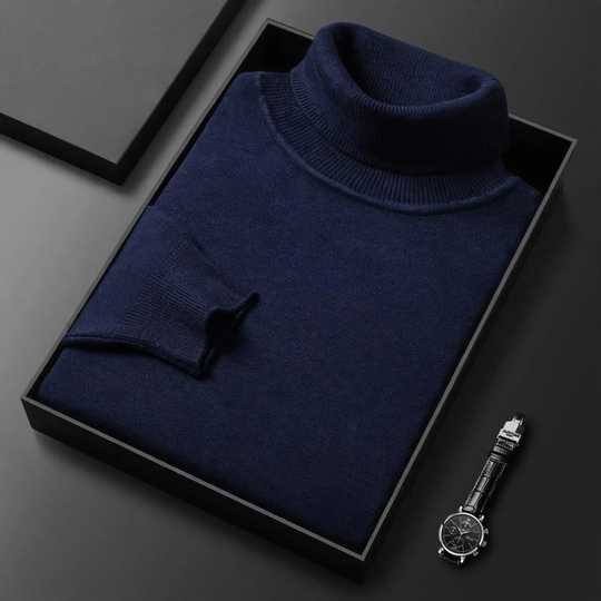 Herren-Kaschmirpullover mit Stehkragen