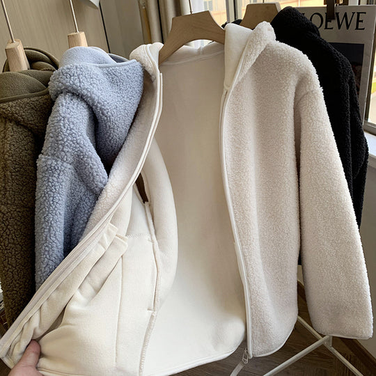 Gefütterte Kapuzenjacke aus doppelseitigem Fleece