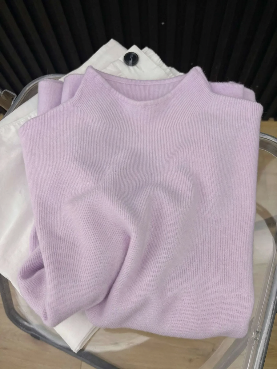 Damen-Strickpullover mit Stehkragen