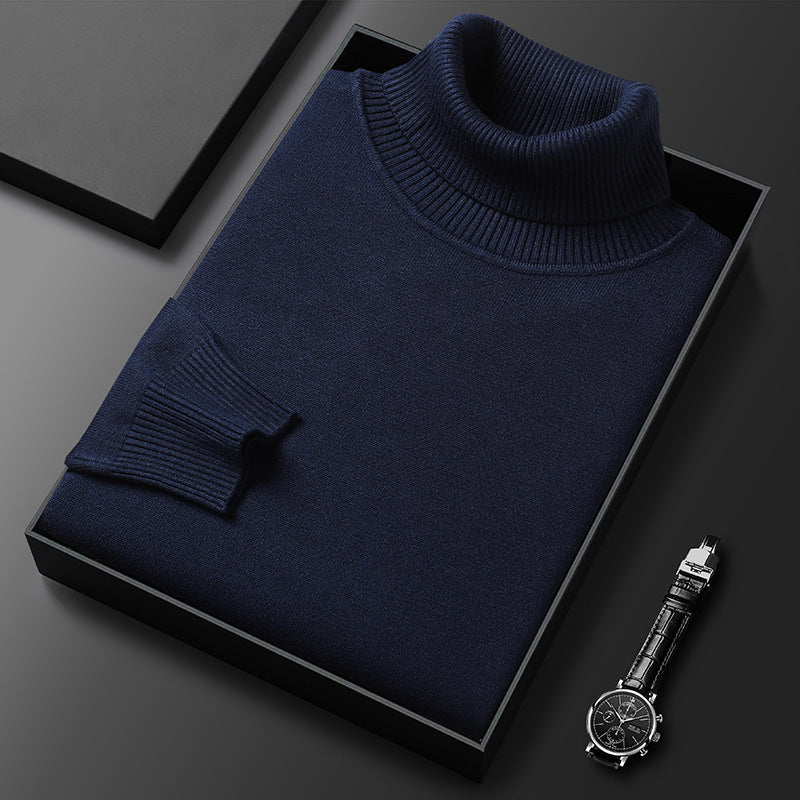 Herren-Rollkragenpullover, figurbetont, gestrickt