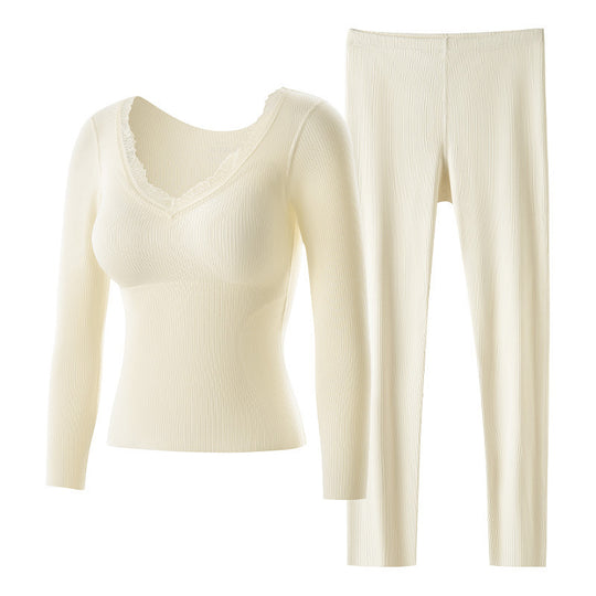 Damen Thermo-Set, Seide-Kaschmir-Mix, integrierter BH
