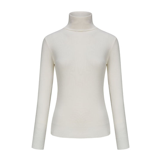 Damen-Rollkragenpullover, Strick, einfarbig