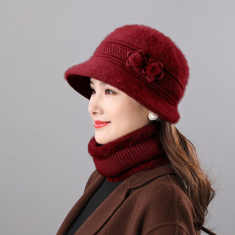 Damen Glockenhut und Schal Set, warm, für Herbst und Winter