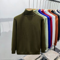 Militärgrün Stehkragen Pullover