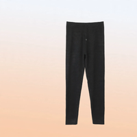 Herren Leinen Schwarz Thermohose