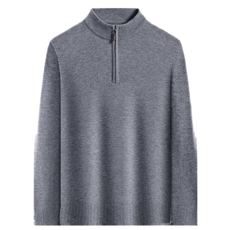 Herren-Strickpullover mit Stehkragen, 350g