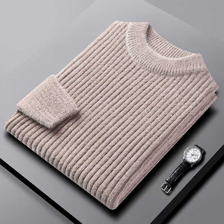 Herren-Chenille-Pullover mit hohem Kragen