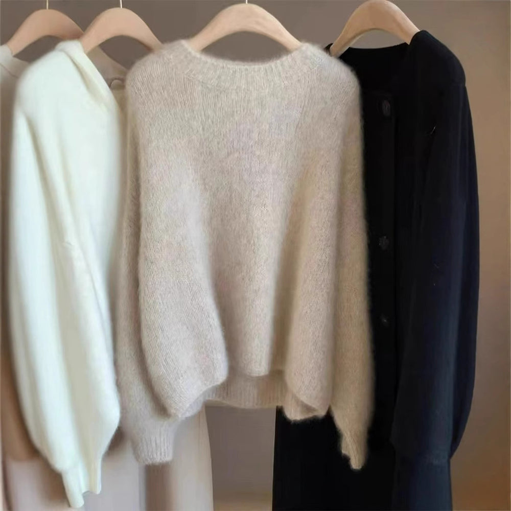 Damen-Kaschmirpullover, kurz und locker