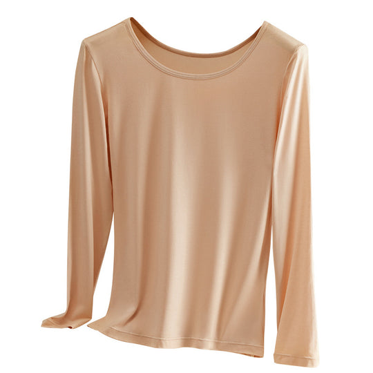 Damen Modal-Langarmshirt, figurbetont, Rundhalsausschnitt