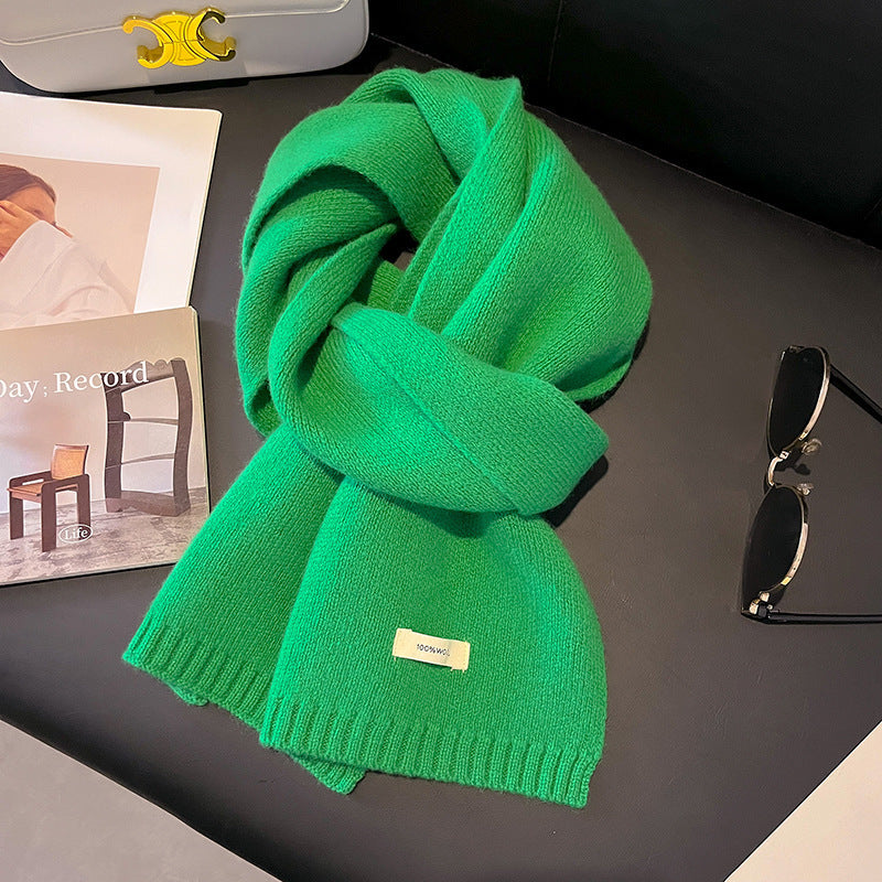 Schmaler Strickschal aus 100% australischer Schafwolle